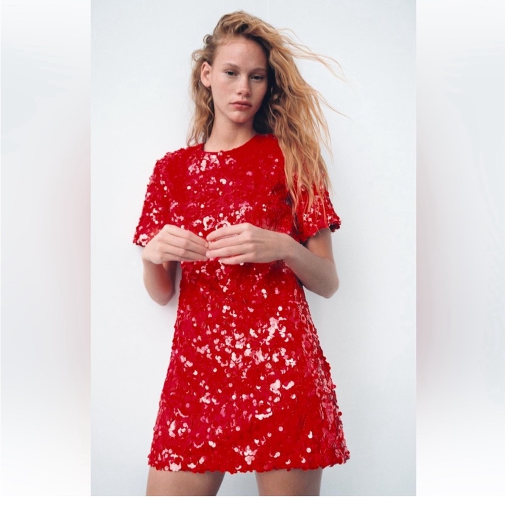 LIMITED EDITION ZARA Red Sequin DRESS